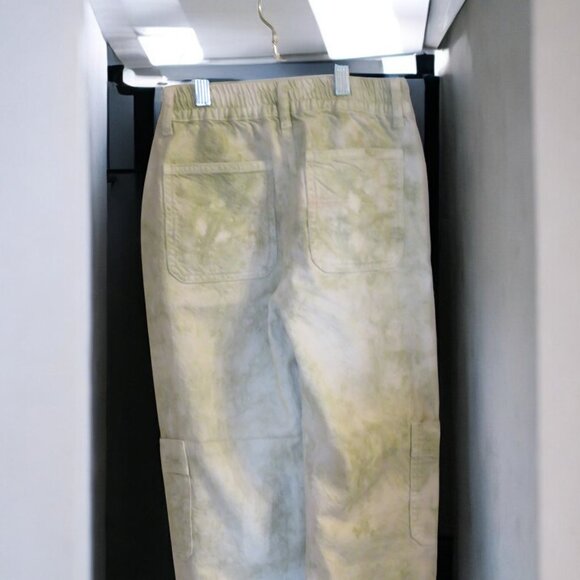 Zara - Girl's 11/12 Denim Cargo Joggers, Green & Cream Tie Dye, Pre-owned - Picture 4 of 14